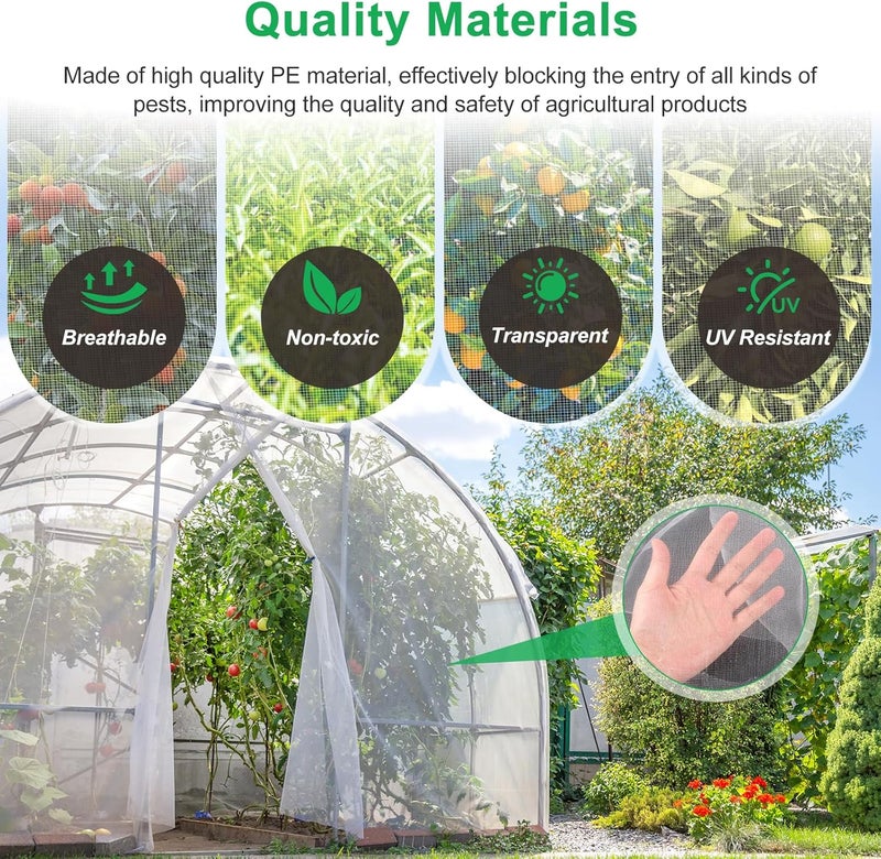 Fippy Garden Netting Pest Barrier, 10 X 50FT Insect Netting for Garden Raised Beds, Garden Bug Netting Plant Mesh for Blueberry Bushes, Figs, Plants, Vegetables Protection - Image 3